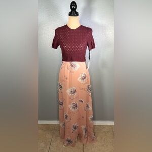 Red Valentino NWT Floral crotchet Maxi Dress with Slip XS|Wedding Guest Romantic